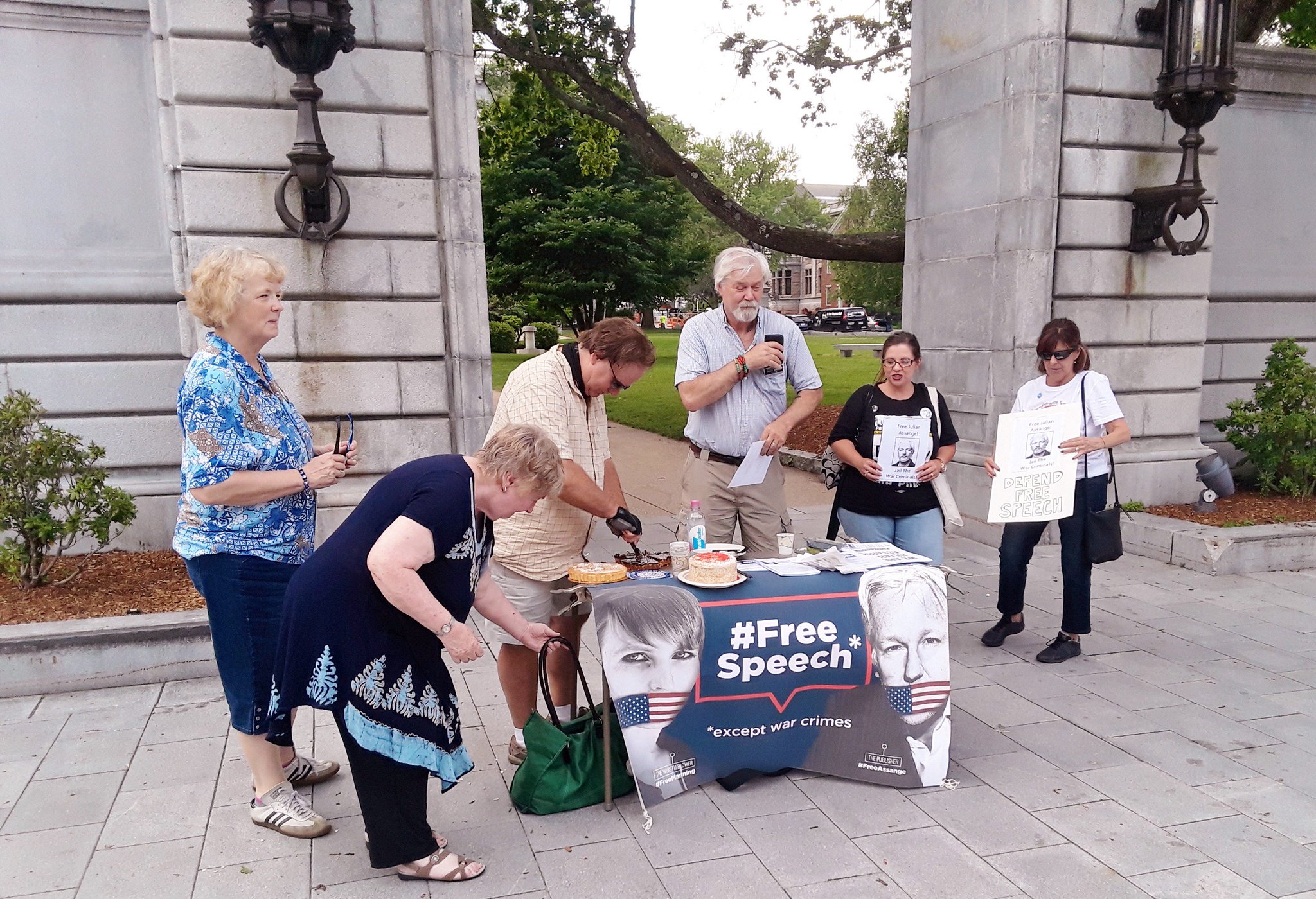 Happy Birthday Julian Assange
Cutting his birthday cake at the rally for Julian Assange in Concord, NH 