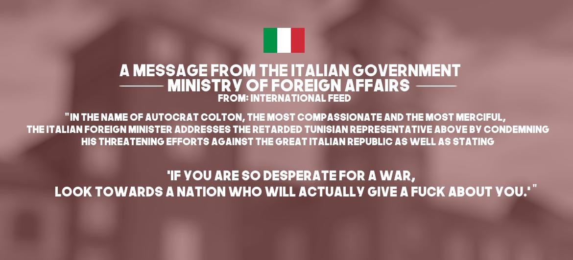 rnimedia's tweet photo. 🇮🇹 The Italian Ministry of Foreign Affairs office have released an official message regarding the recent ultimatum given by Tunisia. Source: International Feed https://t.co/eccAa9HD6B