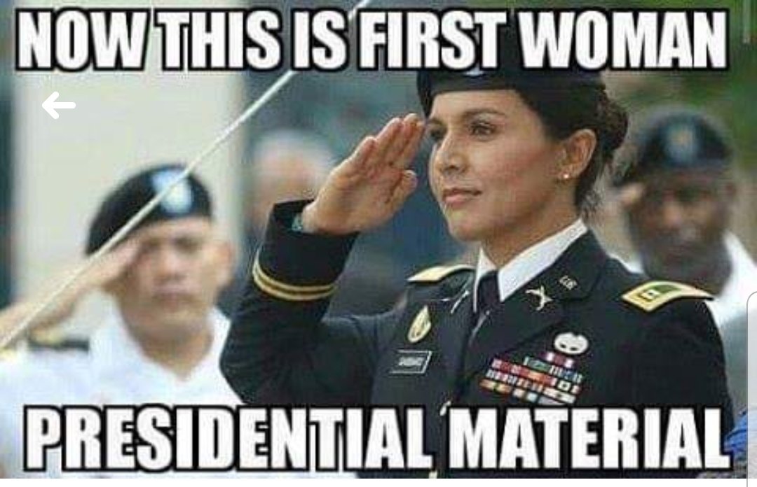 RJMOTO2984's tweet photo. The only sensible Democrat running for POTUS 2020. No more chicken warhawks. One should serve a nation, before being allowed to lead it!
#TulsiGabbard2020
#Veteran
#WOC
#RealExperience
#BeautifulLeader https://t.co/ZPTJFgWowj
