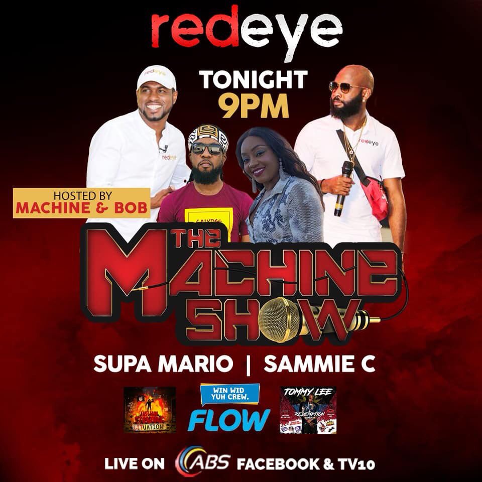 thesourceco's tweet photo. Tune in tonight at 9pm on ABS TV or FACEBOOK LIVE for the #MachineShow!
▫️
Get the 411 on #redeyeFETE and #FLOW #WinWidYuhCREW promotions continues!
▫️
#RoadtoRedeye 💥💥💥... https://t.co/qBZaARj5V9