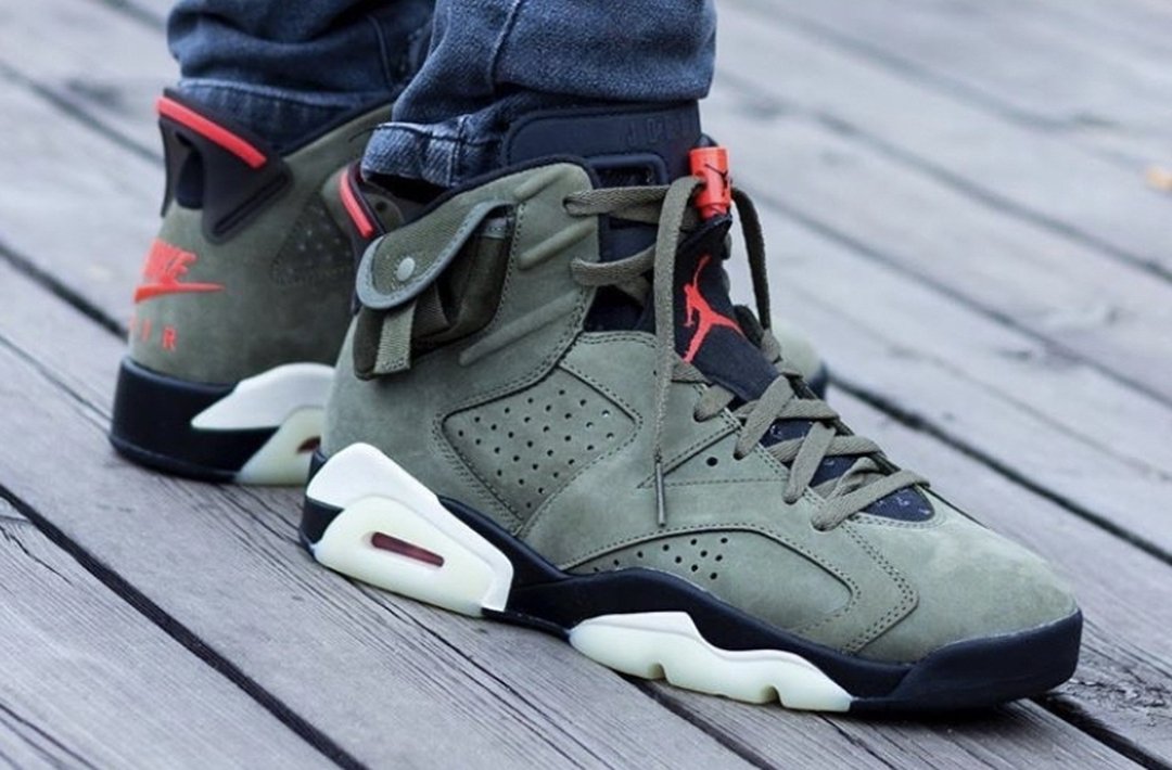 air jordan 6 travis scott on feet