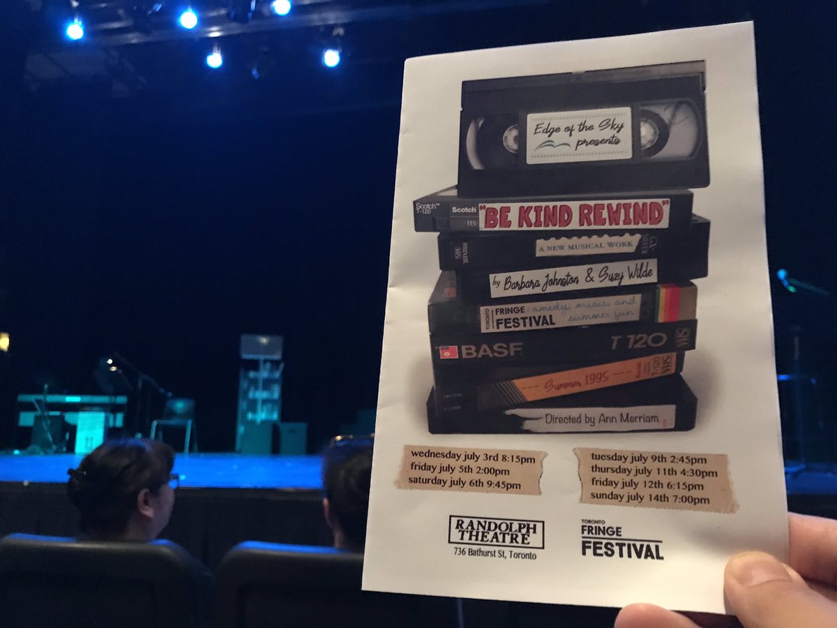 Alright, 2019 <a href="/Toronto_Fringe/">Toronto Fringe</a>, let’s do this. Kicking off this year’s festival with perennial #FringeTO favourite Edge of the Sky and Be Kind, Rewind; a new musical by Barbara Johnston &amp; Suzy Wilde. #TheaTO✌🏾