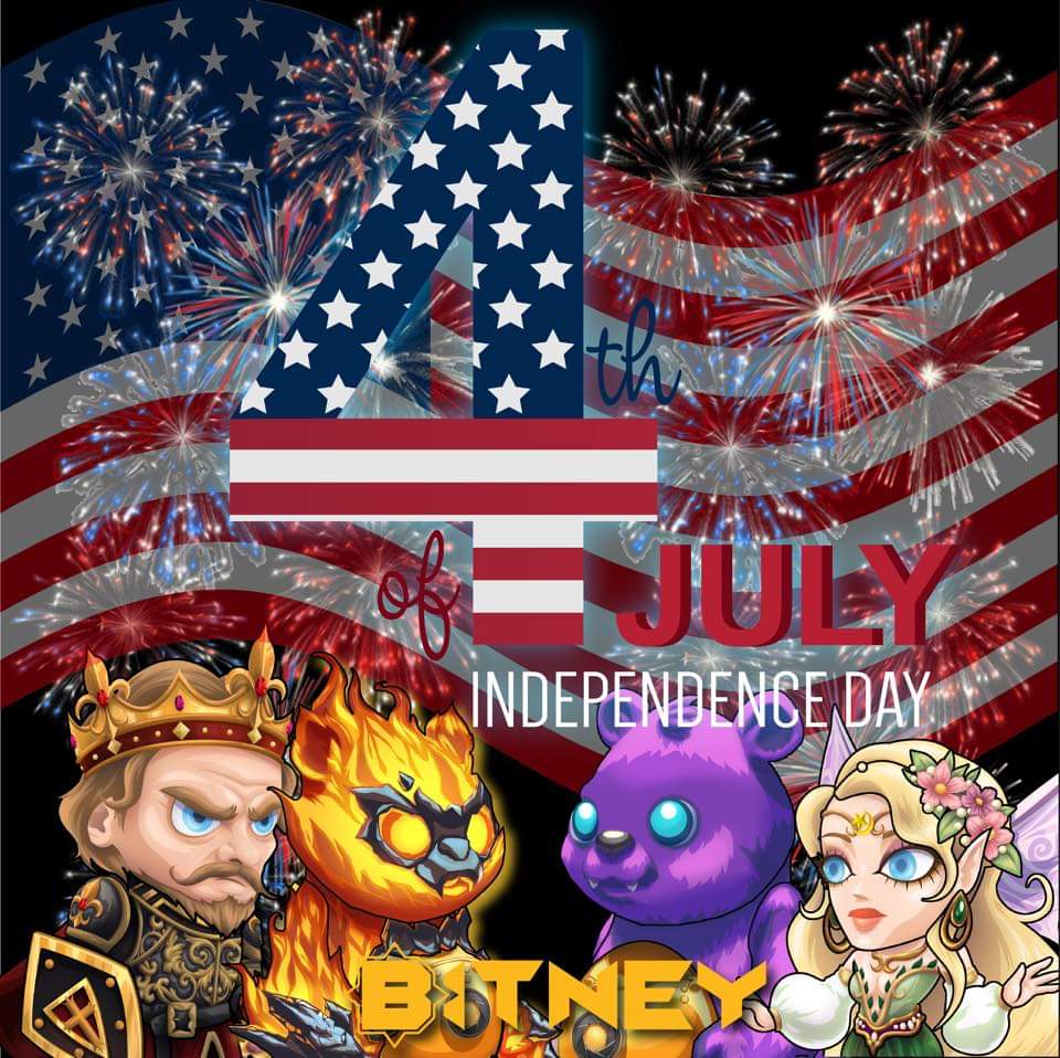 BitneyToken's tweet image. Happy Independence Day from Bitney Team! 

#bitney #beeznix #blockchain #blockchaingames #blockchaingaming #playstore #androidgame #gamecharacters #characters #rubycraze #ERC721  #neazles #bo #ramsay #Eva #HappyIndependenceDay