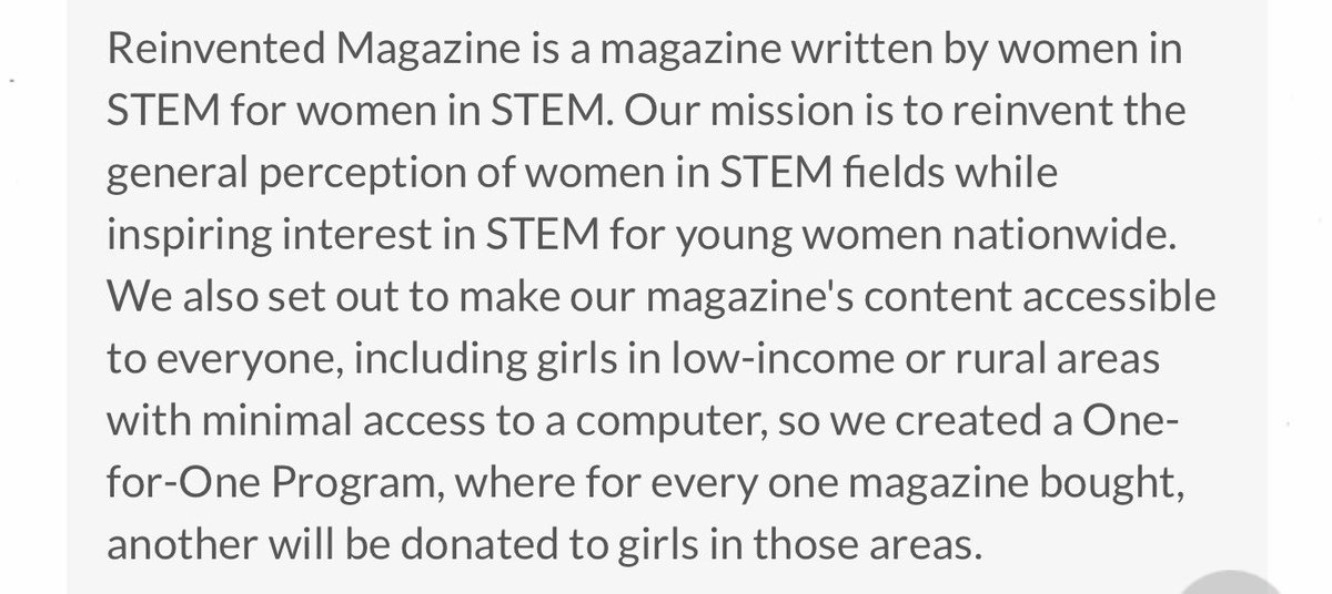 Hey nerds! <a href="/reinventedmag/">Reinvented Magazine</a> needs  <$800 more to launch a STEM-focused nerdy mag for women. Check it out: womenyoushouldfund.com/projects/reinv…