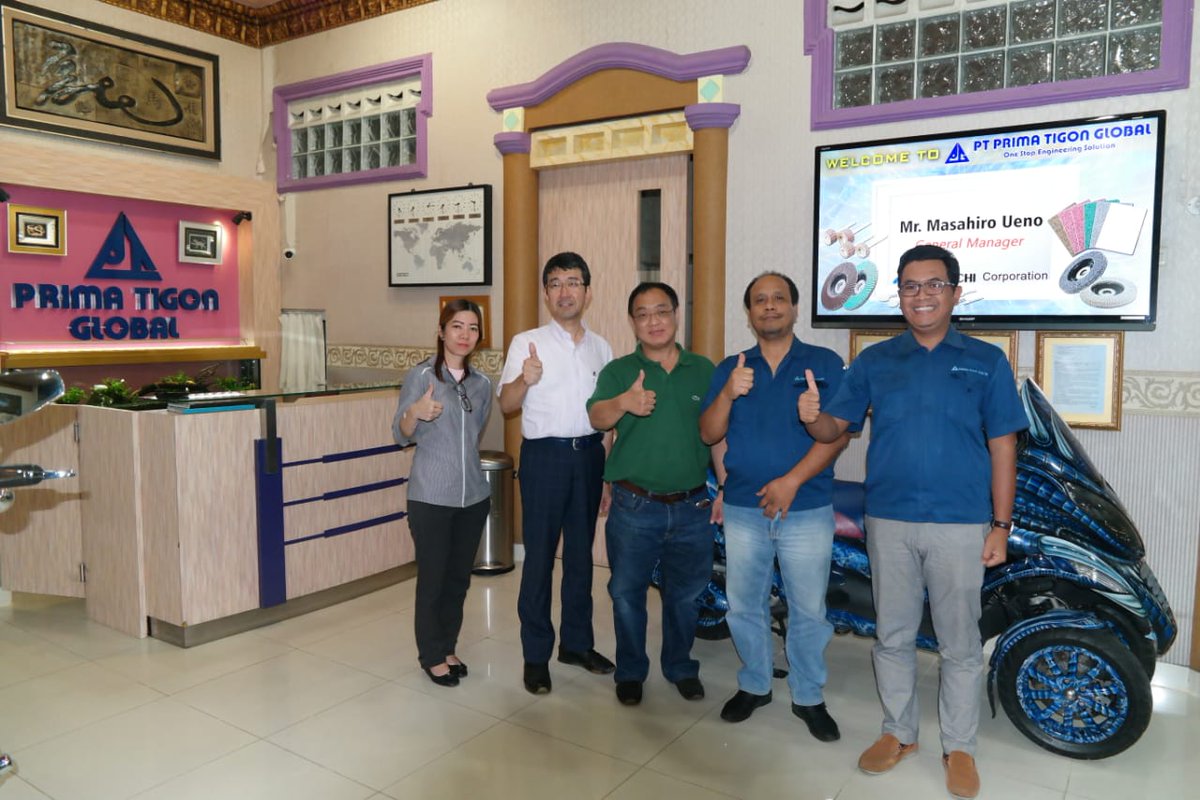 primatgnglobal's tweet photo. Kunjungan Mr. Masahiro Ueno (General Manager) dari Ichiguchi
#primatigonglobal #abrasivetool #cuttingtools #ichiguchi https://t.co/eG4BjUKd8A