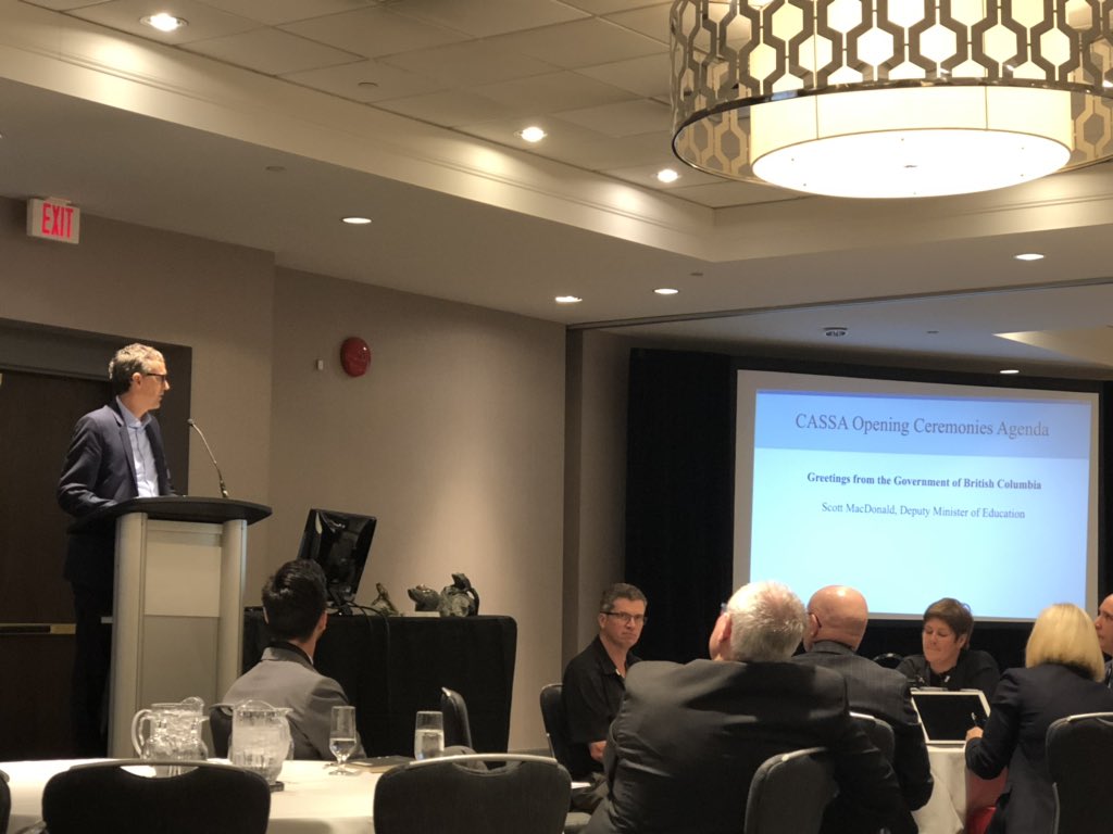 kennedy77876983's tweet photo. Welcoming Scott MacDonald, Deputy Minister of Education, British Columbia at CASSA Conference, Vancouver #amazingconference @alcdsb @TSlack2 @kshan_11 @OCSOACathEd https://t.co/1OPWoMI6yV