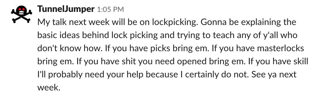 defcon916's tweet photo. Next meeting is 2 PM Saturday, July 13th at 2533 R Street, Sacramento

TunnelJumper will focus the meeting on locks: https://t.co/cCpiEDL3Xa