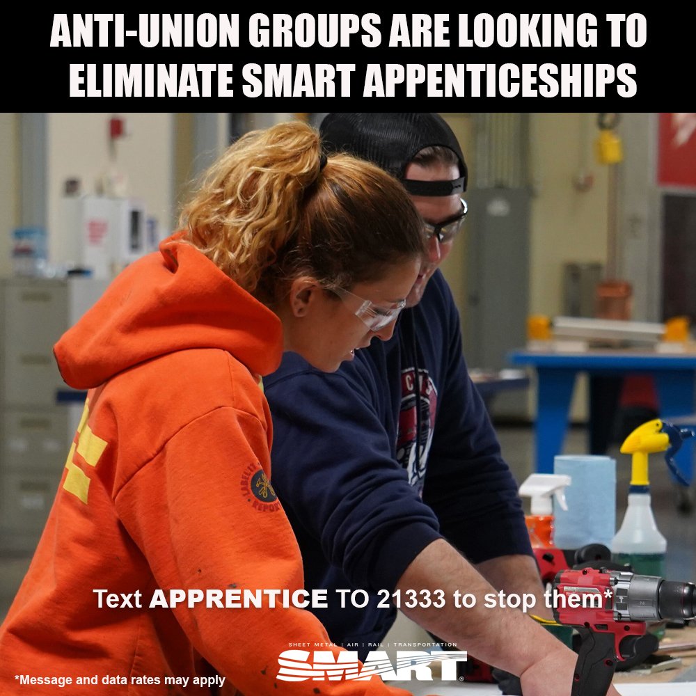 Local 19 Members it's crucial that you take action now. Apprenticeship programs are under attack! 

Anti-union groups and employers are looking to undermine our SMART apprenticeship programs.  The Dept of Labor needs to hear from you now: lil.ms/3b4c/4vrrke