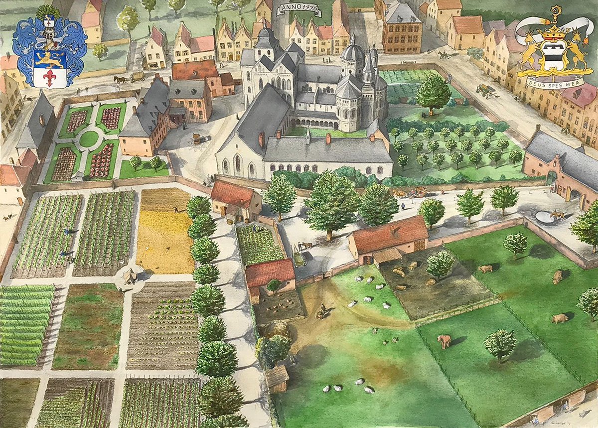 In the middle of the city you will find a convent, the heart of the city, and the Munsterkirk, which celebrates their 800th anniversary in 2020. Here is Wim Luinge's fantastic reconstruction of how it would have looked in 1775, when the city was formally Austrian.