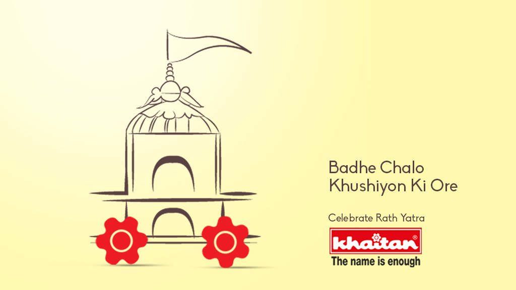 KhaitanHo's tweet photo. Continue to keep moving like the wheels of the chariot. Move forward to goodness, prosperity, and positiveness. 

#Khaitan wishes all a prosperous Rath Yatra.
#HappyRathYatra https://t.co/mXOJj5RW7G