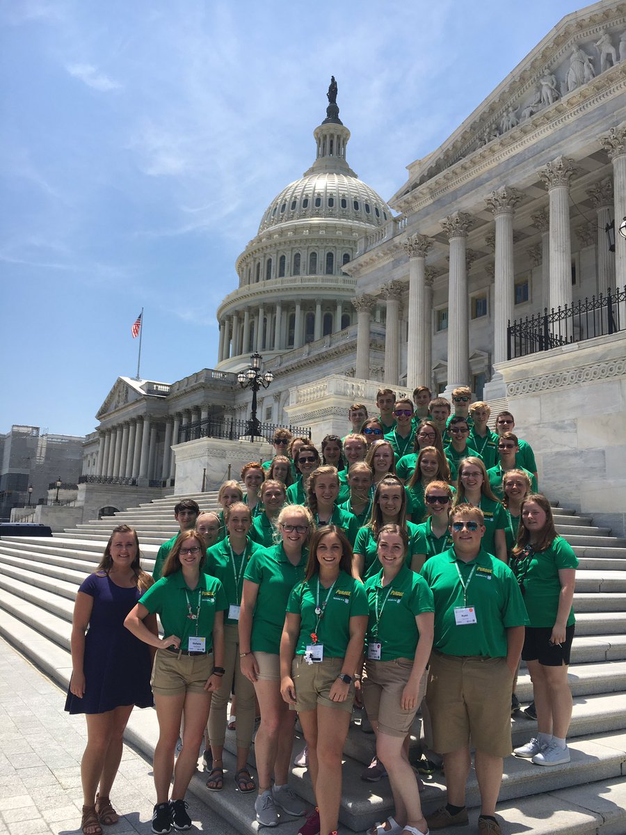Indiana4h's tweet photo. Another day of exploring our nationโs capital at #4HCWF! Thank you to @ToddYoungIN and Nancy Martinez for meeting with the Indiana delegation! #InspireKidstoDo https://t.co/paHR6XA7Ys