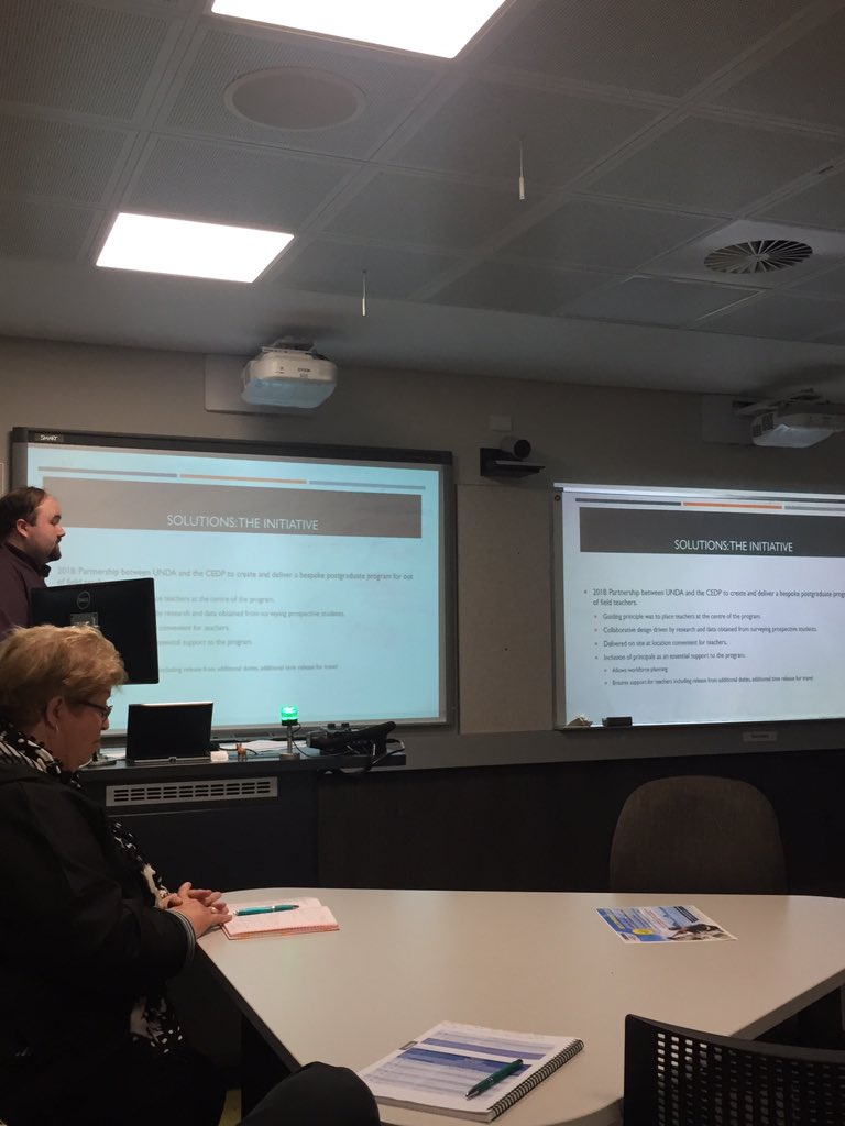Partnerships that solve the problem of out of field teachers at a system level <a href="/NumeracyNow/">NumeracyNow</a> <a href="/paulstenning/">paulstenning</a> #MERGA42 one of the ways of building quality mathematics in #westernsydney #universityof notredame