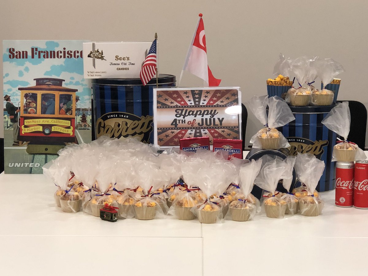 A ‘Garrett’ surprise for our Pilots, FAs , employees and vendor employees to celebrate 243rd Anniversary of American independence. Happy 4th July from Team SIN. #beingUnited @weareunited @Ed_Y008