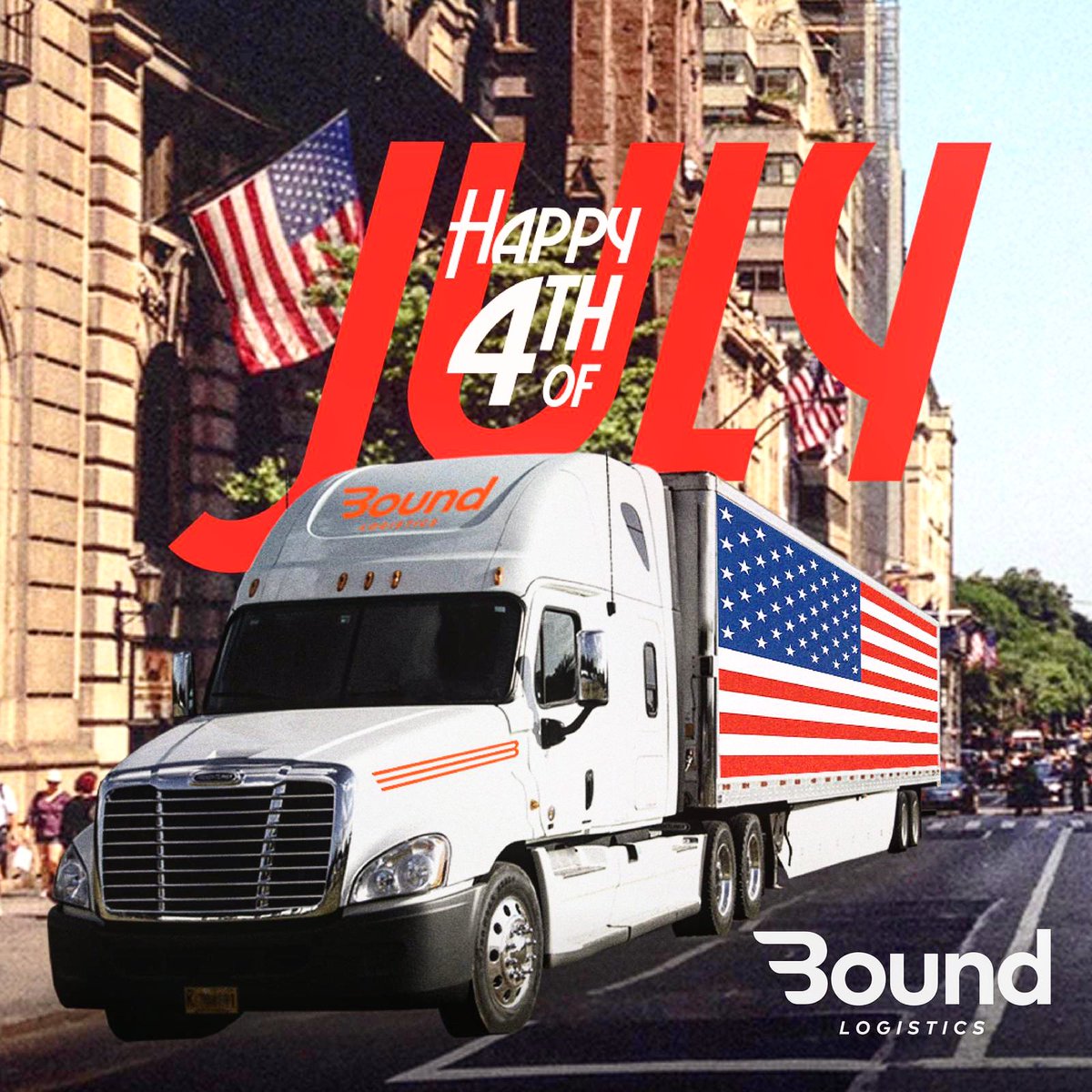BoundLogistics's tweet photo. Bound Logistics is wishing everyone a happy &amp; safe 4th of July! 🇺🇸

#july4th #independenceday #business #Boundlogistics https://t.co/1lXJFOHk4P