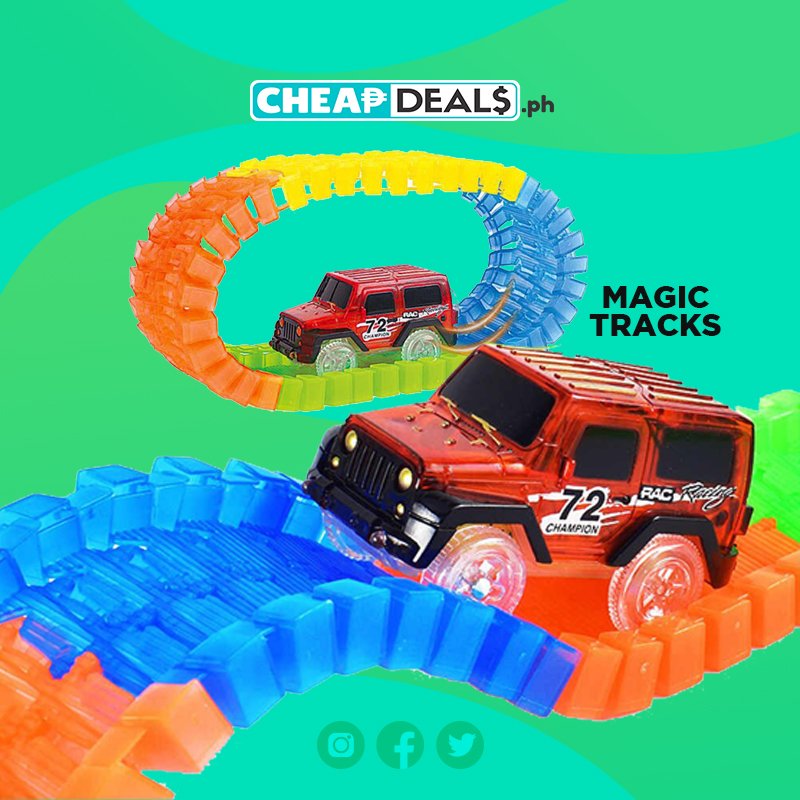 CheapDeals_PH's tweet photo. Kids, ask this magic track from Daddy and Mommy, or even for those kids at heart, https://t.co/LNnNpE9jGy this one good deal, get it today. #cartoys #cartrack #trackrace #toy #shopping #forkids #ecommerce #onlineshopping #magictracks https://t.co/W4VNVVOdaK