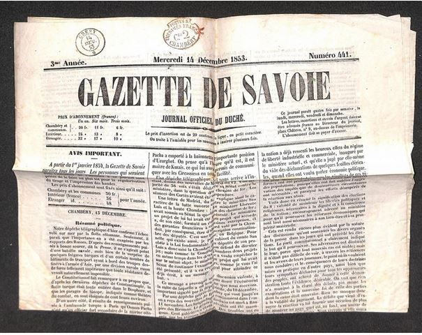 AuctionsGallery's tweet photo. ASTA AG AUCTION GALLERY 22 LUGLIO 2019
https://t.co/o9OR7VHN5p
LOTTO 2421 #FRANCIA
#Giornale “Gazette de Savoie” impressione Postes B 2 cent #Chambery – #Gresy 14.12.53
OFF.MIN. EURO 150
Tel +390550457959
info@auctiongallery.it
#italy #stamp #sello #timbre #briefmarken #filatelia https://t.co/1BcCWtjiXb
