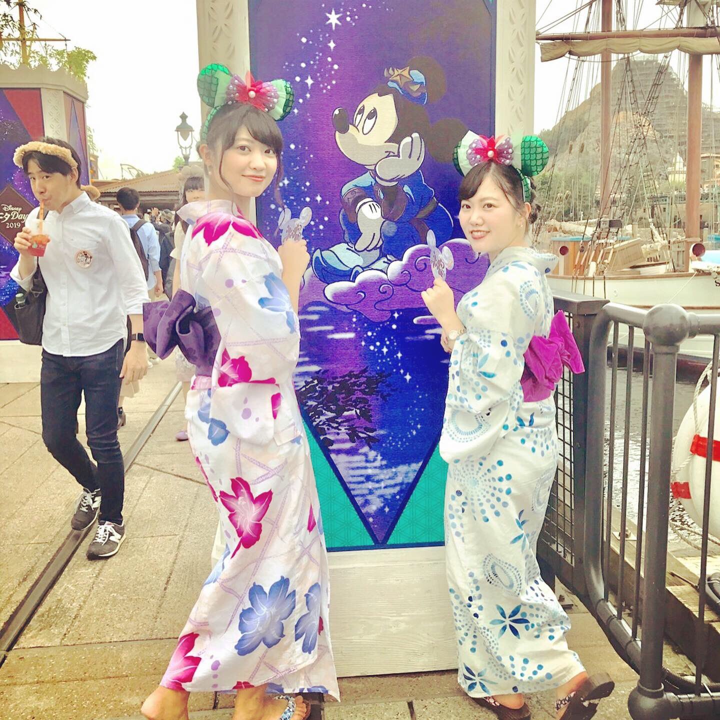 着物レンタルvasara 新宿店 Vasara新宿店です 浴衣ディズニー お揃いのカチューシャ かわいいですね 素敵なお写真ありがとうございます Vasarace 着物レンタルバサラ新宿店 着物 浴衣レンタル Yukata ミッキー帯 ディズニー