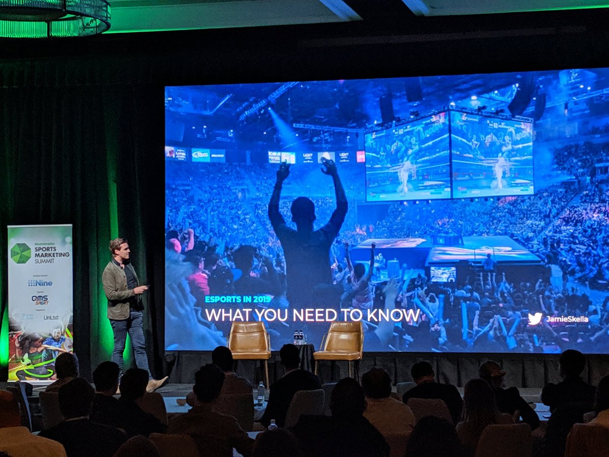 seancallanan's tweet photo. #MumbrellaSports @JamieSkella preaching #esports to a room full of #sportsbiz and brand executives https://t.co/Y6mjgSXuqW