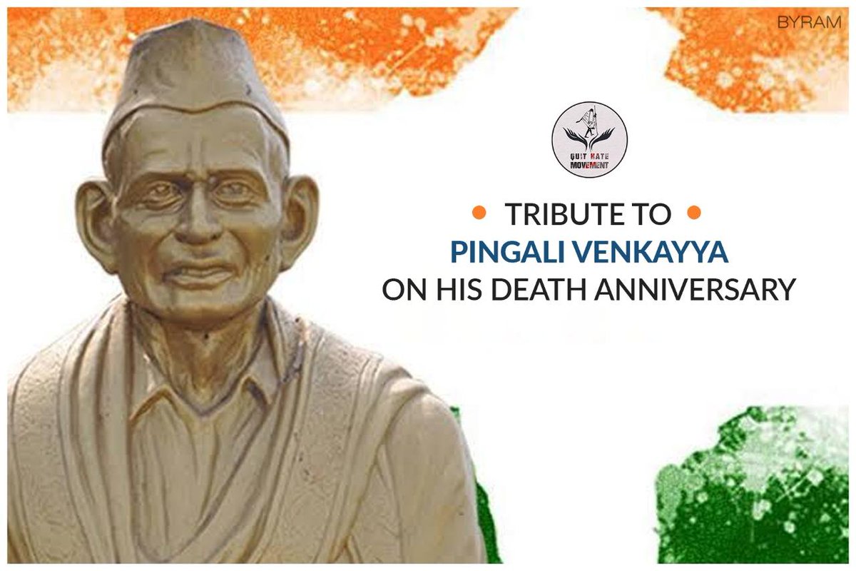 QuitMovement's tweet image. Remembering Pingali Venkayya, the man who designed our national flag. He was a freedom fighter and a devout Gandhian.