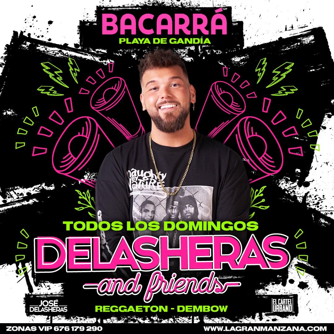 JOSÉ DE LAS HERAS 🔊 CADA DOMINGO. 
Disfrutaremos del DJ madrileño referente en la música reggaetón del momento. ¡No podemos esperar más para escuchar sus últimos temas!

#Bacarra #Playa #Gandia #Valencia #HastaElAmanecer #LaGranManzana
