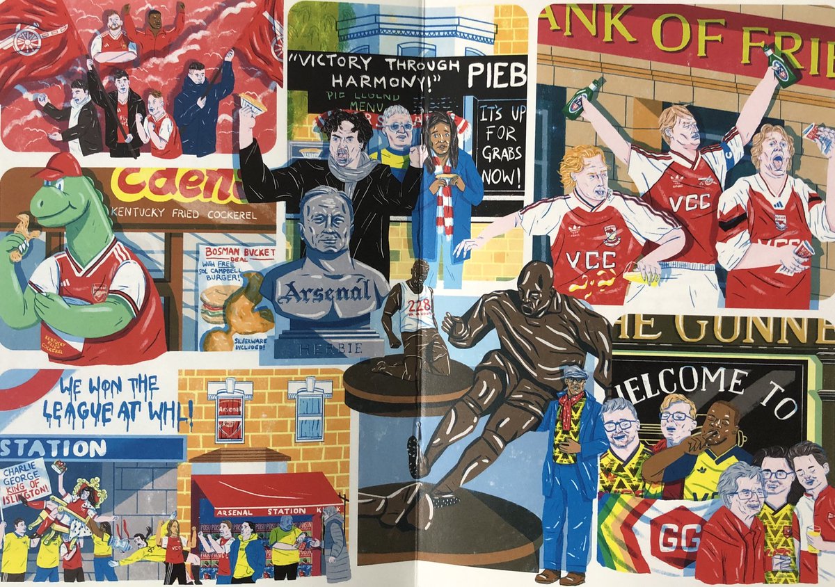 fantastic Arsenal artwork by @DarylRainbow from the @eighteen_86 N5 fanzine #ArsenalAboveAll