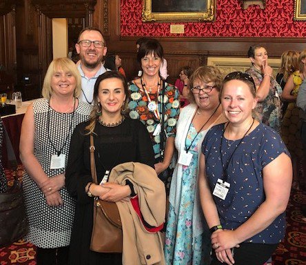 AWPNHS's tweet image. One of our #LearningDisabilityNurses was invited to a special reception at the Houses of Parliament as part of celebrations to mark 100 years of learning disability nursing. Read more about why Lou (front right) was invited: bit.ly/2XhS9PV
