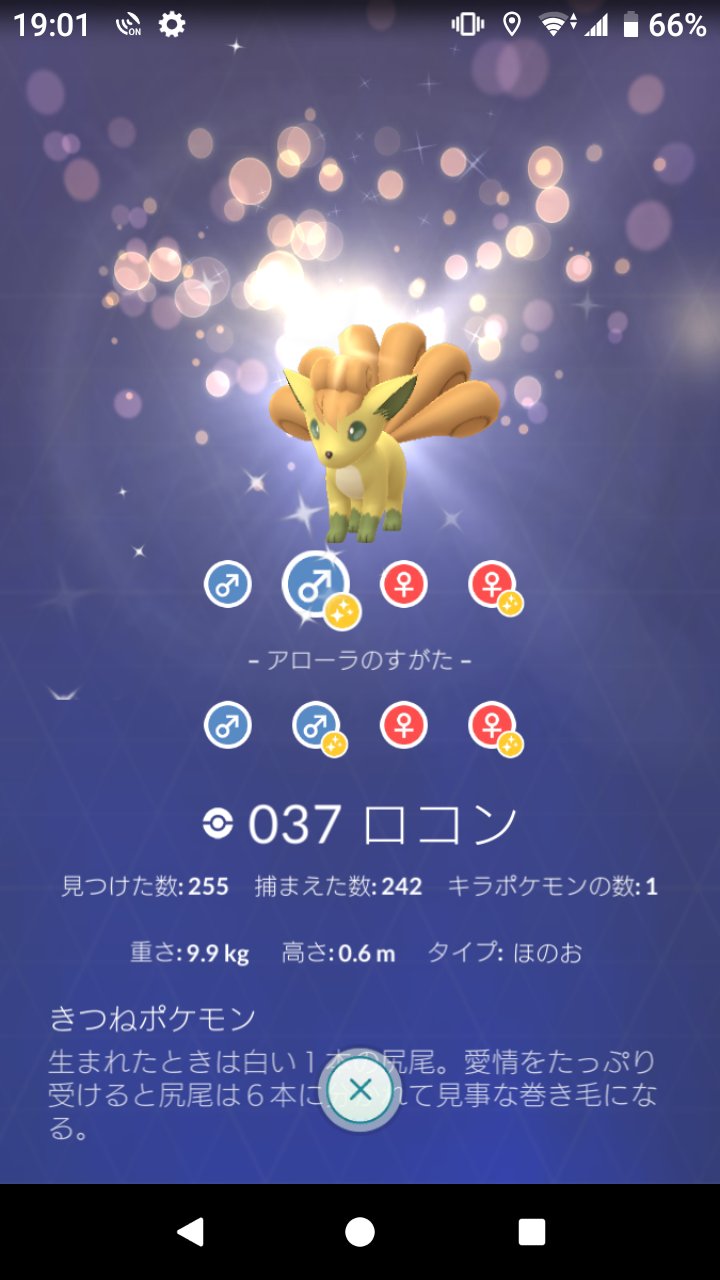 ｱｲｰﾀﾞ Team Mystic 色違いアローラロコンを進化させた副産物 通常のロコン キュウコンの色違いはこんな感じ ポケモンgo 色違いポケモン T Co Glpol8ju Twitter