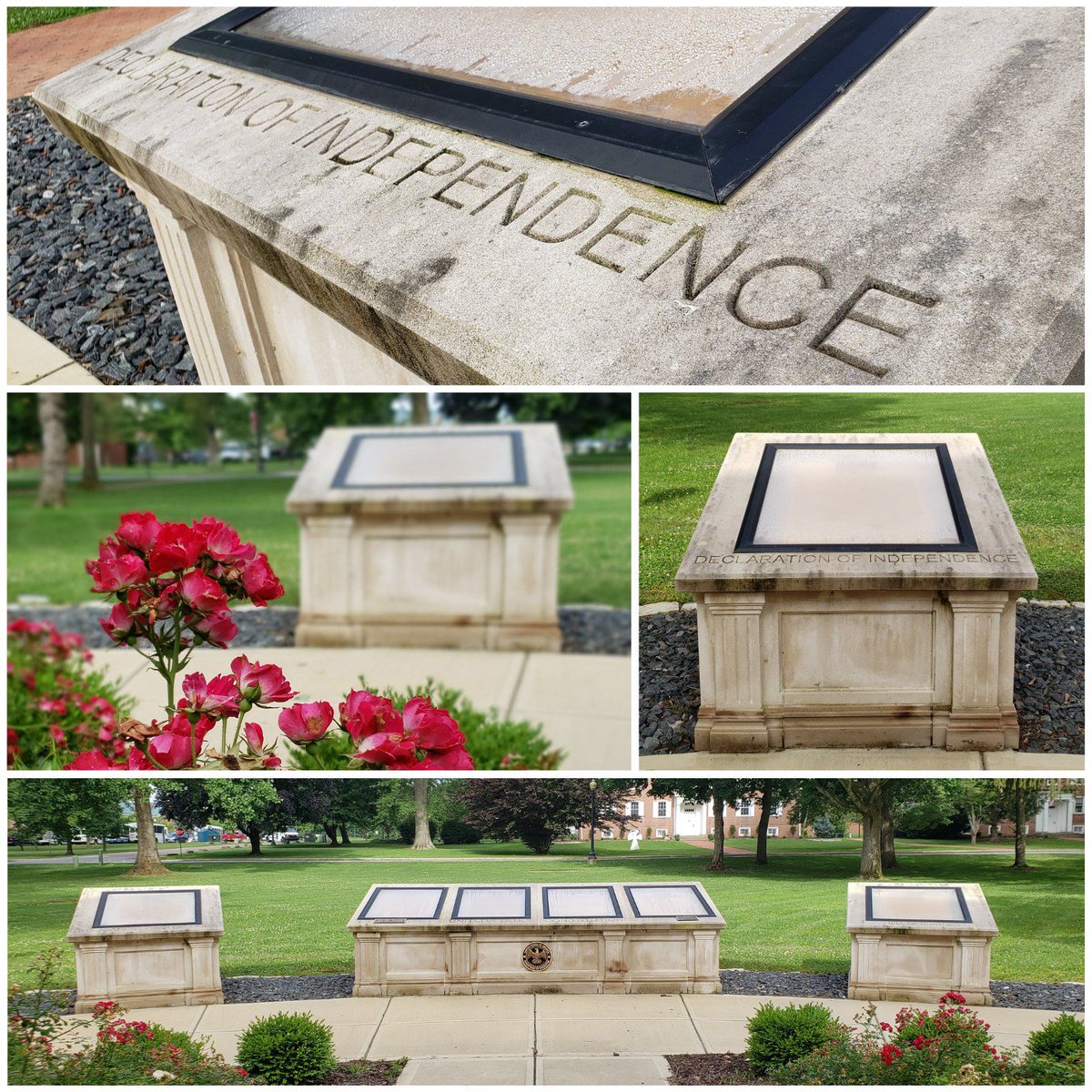 HanoverCollege's tweet photo. "In Congress, July 4, 1776. The unanimous Declaration of the thirteen united States of America..."
In 2017, thanks to the generosity of Vance ('72) & Mary Jo ('75) Patterson, the #ChartersOfFreedom monument joined campus featuring a replica of the #DeclarationOfIndependence 🇺🇸 https://t.co/8EwiRj6o7K