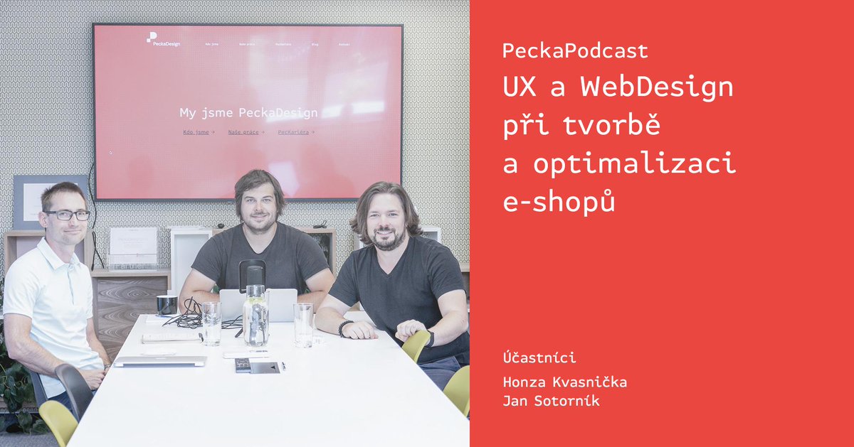 🎤🎤 PeckaPodcast: UX a webdesign 🎤🎤

✅ bit.ly/Ux-podcast

Ponořte se společně s UX specialistou <a href="/Jan_Kvasnicka/">Jan Kvasnička</a> a webdesignérem <a href="/jansotornik/">Jan Sotorník</a> do hlubin tvorby a optimalizace e-shopů. Moderuje <a href="/JakubRejnus/">jsem@jakubrejnus.cz</a>.