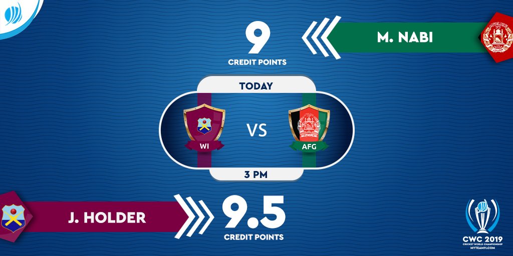 MyTeam_11's tweet photo. Both these players have been consistent for their teams this season. Create your team now at #Myteam11 
.
#WIvsAFG #CWC19 #CWC19london #WC2019 #iccworldcup2019 #Worldcup #Cricket #FantasySports #PlayCricket #CreateTeam https://t.co/gg9Fb1FRSk