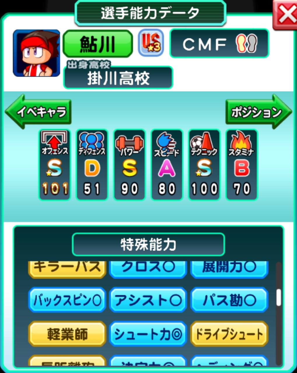 パワサカ攻略 Gamewith A Twitter 遠藤lv50をお借りしてサクチャレへ 見事いろいろ更新 あと能力2でus4でした 凡才です 遠藤追加イベがゲージmax時発生 1回分ロス 後半失速したので 凡才でもus4行けそうですね