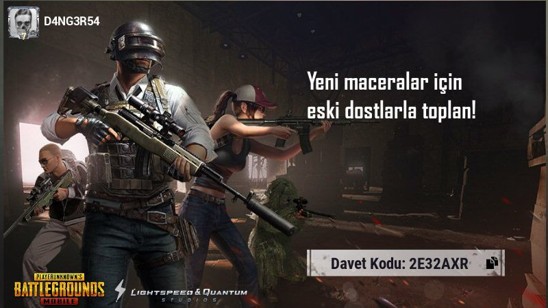 Bağlantıya dokunarak savaş alanına geri dön! Davet Kodu: 2E32AXR share.pbgcj.com/recallfriend.p…