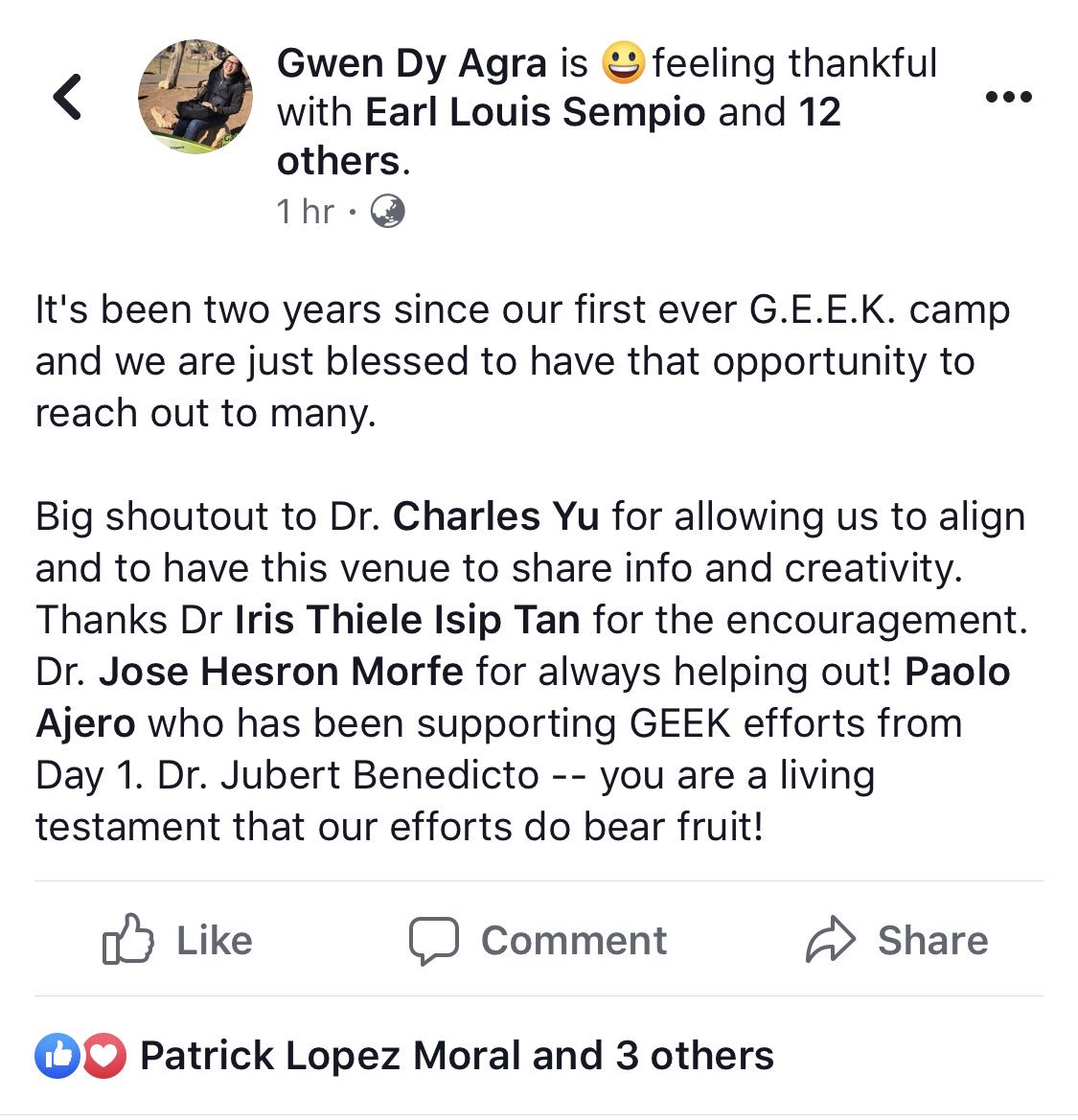 gdyagra's tweet photo. Dr @pulmodocjubert because you are not on FB 🤓 thanks for supporting the #pccpgeeks and #philpulmo Dr @Choly2009 xie xie! 🙏🏻  Check out our fb page: The PCCP G.E.E.K. Camp ♥️ https://t.co/28TspB7GjU