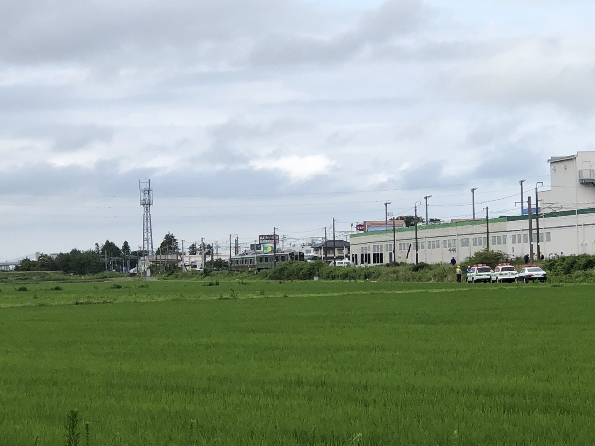 東北本線の岩沼駅～館腰駅間で人身事故が起きた現場の画像