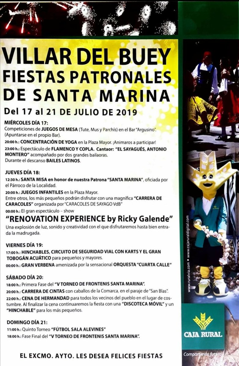 Ya tenemos el cartel de las fiestas de Villar del Buey, pueblo en el que tenemos situada nuestra granja. Este año colaboramos organizando carreras de caracoles en los juegos infantiles. Te lo vas a perder!!! #caracolesdesayago, #caracolesecologicos, #villardelbuey, #santamarina