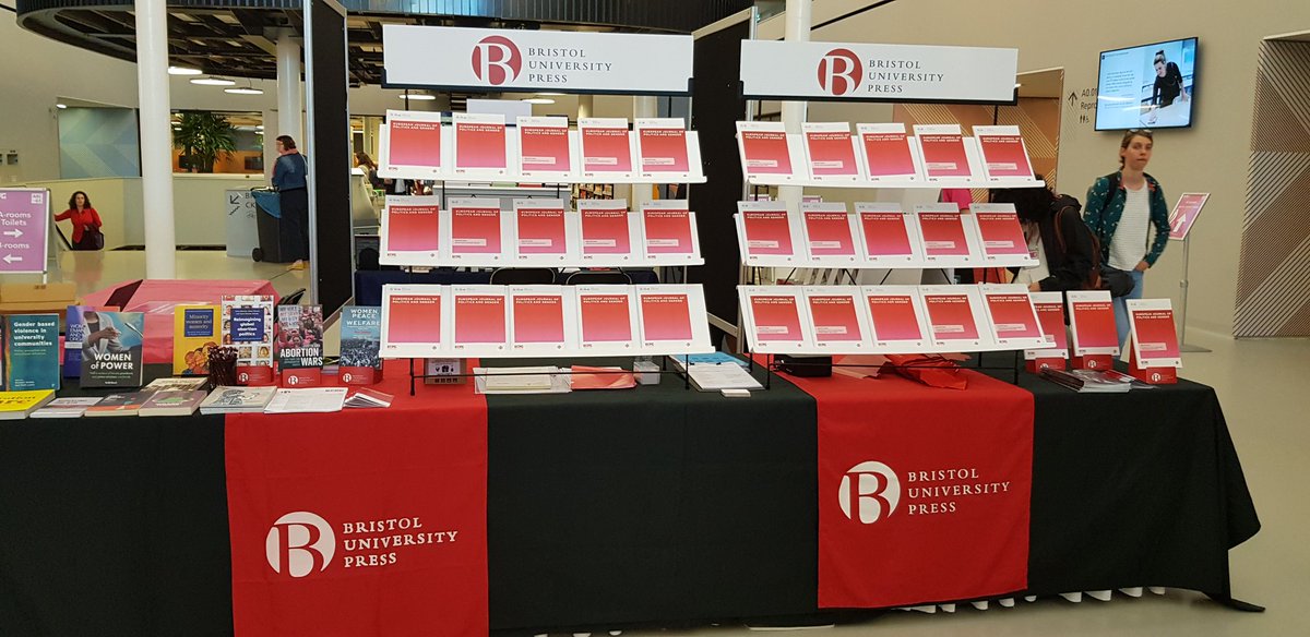 We're all set up @ECPG3, come and have a look at the wonderful @EJPGjournal and some of the books we publish! Look forward to meeting you later and have a great conference everyone #ECPG2019 #politicsandgender