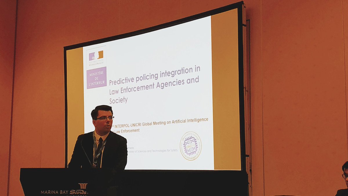 UNPJ_GN's tweet photo. Presentation du capitaine PIOTROWICZ sur le thème du #predictivepolicing (#policepredictive) lors de #interpolworld 2019.
#onsts https://t.co/B7DdiXHNvJ