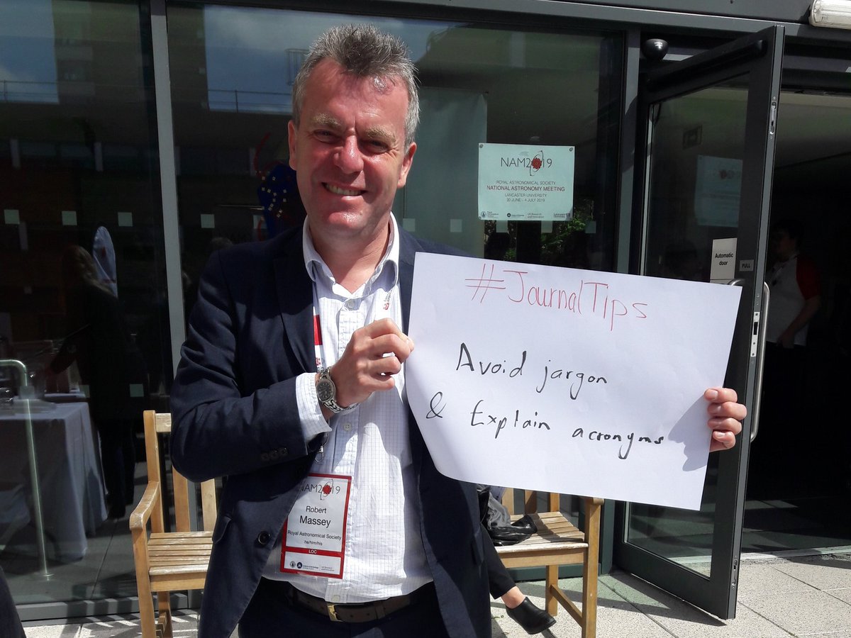 RAS_Journals's tweet image. "Avoid jargon and explain acronyms" @RobertMMassey #JournalTips #RASNAM2019 #RASNAM #NAM2019