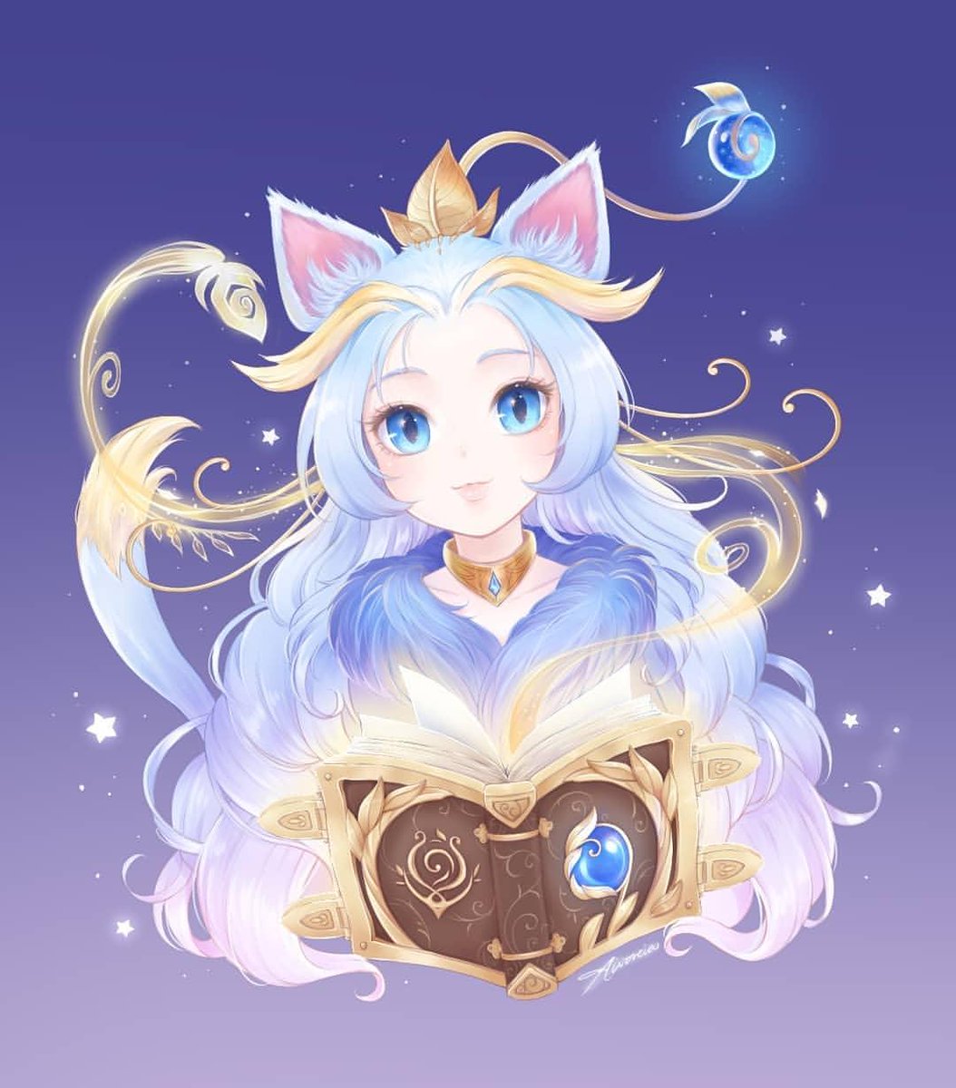 TwilightTricks's tweet image. 「🌠」For those of you wondering what my cat girl Yuumi looks like uvu this is honestly my favorite !!