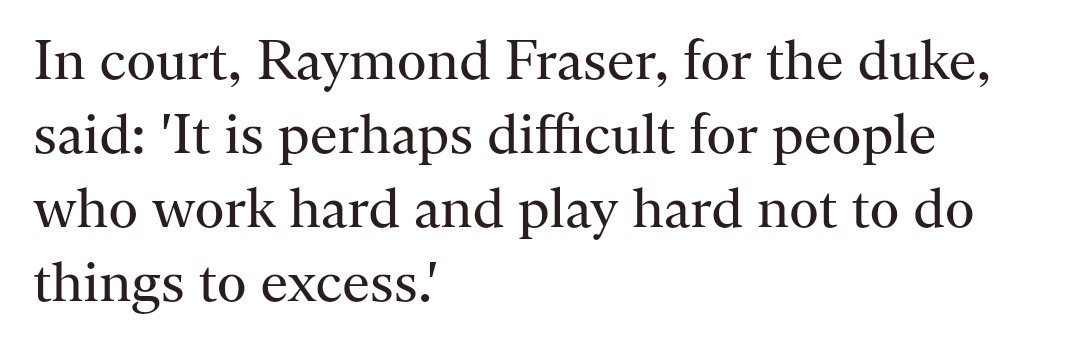 Ms. Henderson says she was abused, inter alia, by the advocate Raymond Morris Fraser who was a close friend of the Duke of Hamilton, as was the Queen. Indeed, he was married at the Duke's home. Hamilton was the Queen’s official representative in Scotland.  https://www.independent.co.uk/news/uk/eight-year-road-ban-for-duke-peer-is-spared-jail-after-fifth-drink-drive-offence-1492288.html