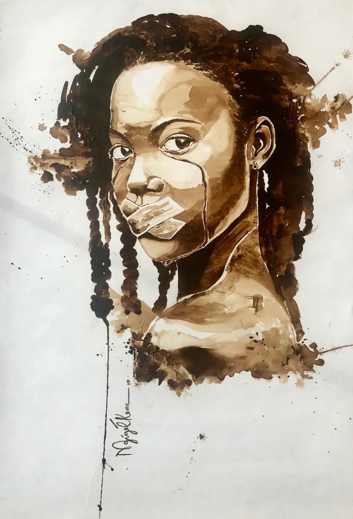Nigeria's lips have been sealed for too long. Suffered in silence but now beginning to find her voice. Let's speak out more. Let's save us #freeleah #IStandWithBusolaDakolo #Senatorstepdown #justiceforkhloe #myartwork #Coffee #paintings