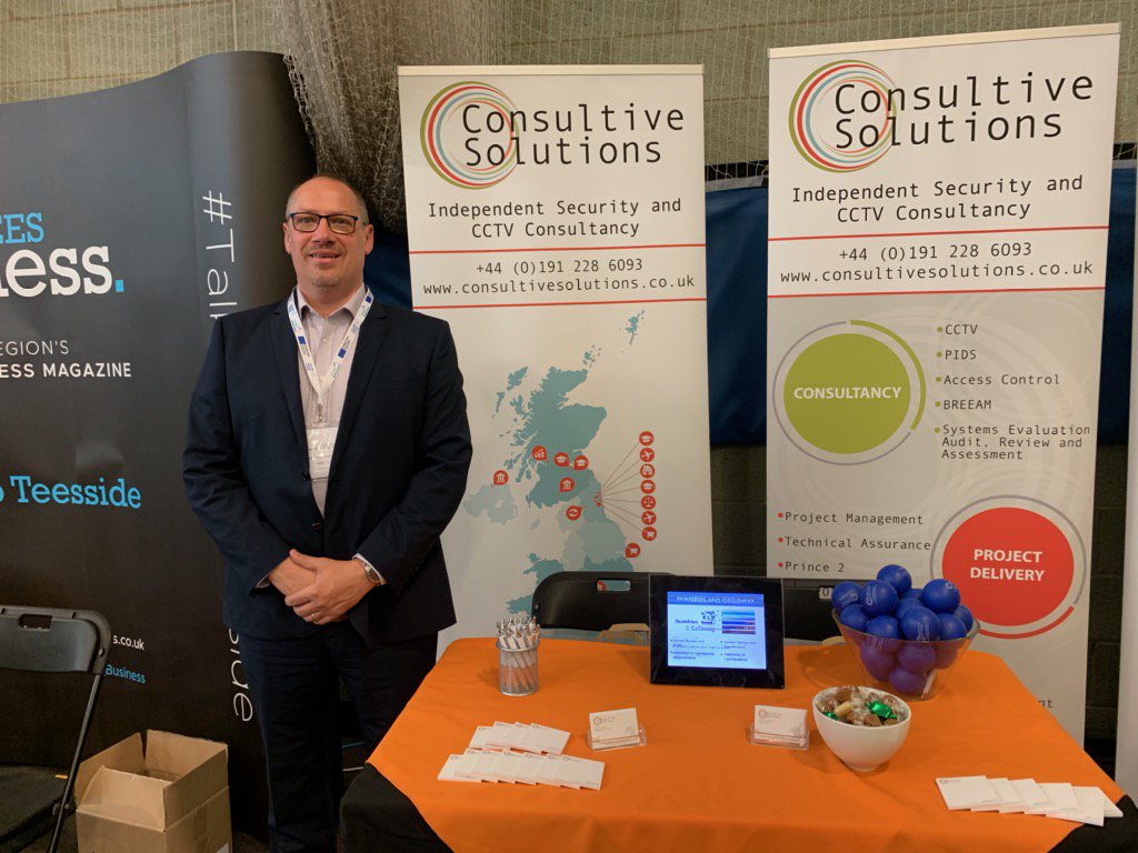 Derek and Steve are all set up and ready for #teesvbsummit! You can find Consultive Solutions at Stand 22.