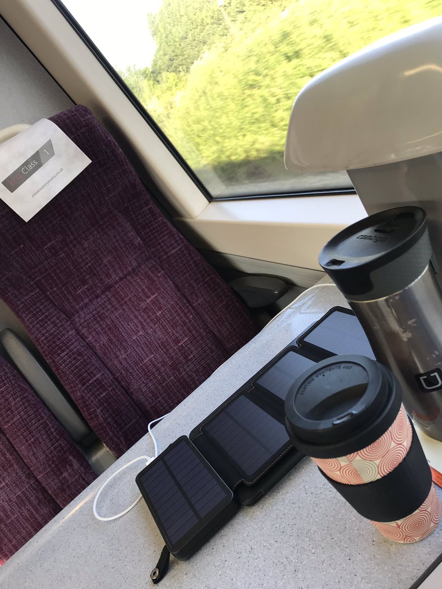 AlexfDelta's tweet image. On way to @DeltaSimons #Birmingham office by train with my #reusable coffee cup and water bottle using my solar charger! #sustainable @LizzieB_Delta