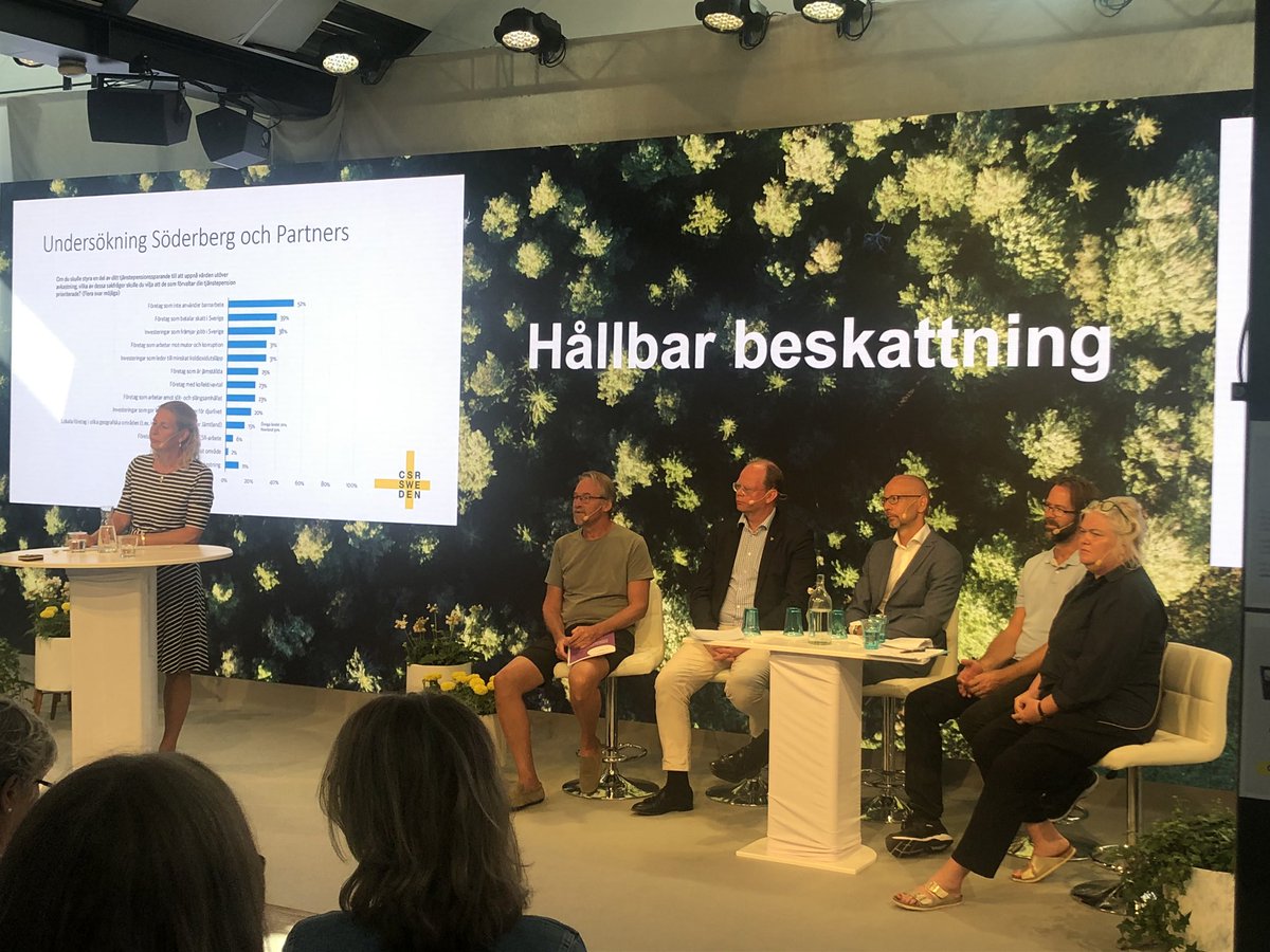Skatt är en hållbarhetsfråga! I <a href="/SoderbergPart/">Söderberg och Partners</a> spararundersökning kommer skatt i topp efter barnarbete. Behövs en skattemärkning av företag som i tex UK? Diskussion på CSR Swedens seminarium. <a href="/AxelHilling/">Axel Hilling</a> tror det är varumärket som företagen vill skydda snarare än nya kunder.