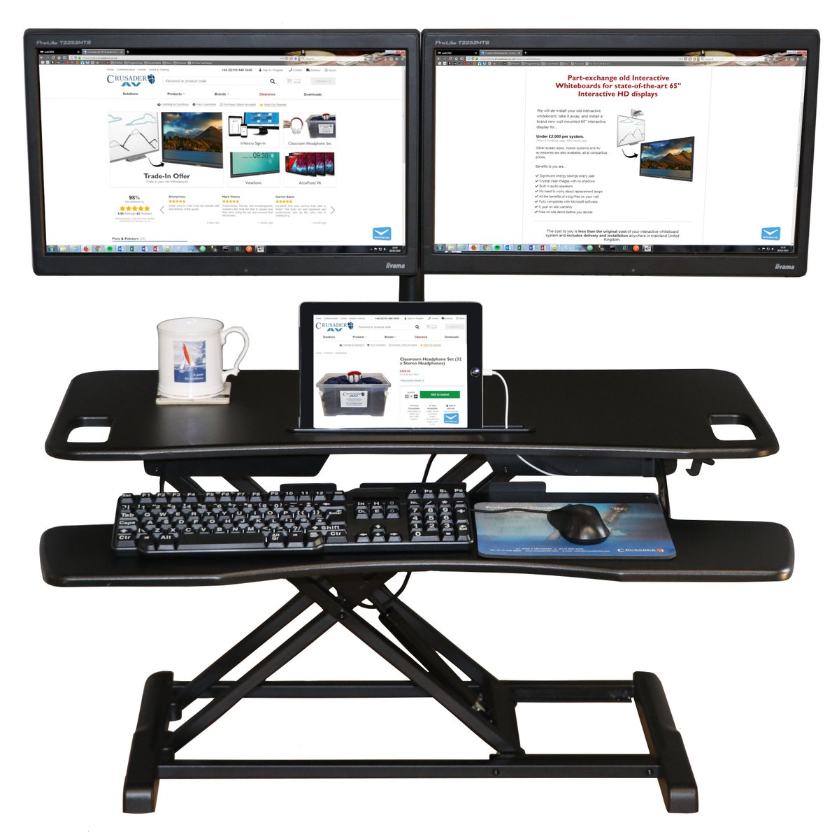 CrusaderAV18's tweet photo. Get an extension lead clamp, single or double monitor arm for half price when purchased with a Sit-Stand Desktop Workstation! These desks truly change the way you work, letting you switch between sitting and standing with minimal effort! https://t.co/EEBqx1vWsz https://t.co/knqfLxlRS9