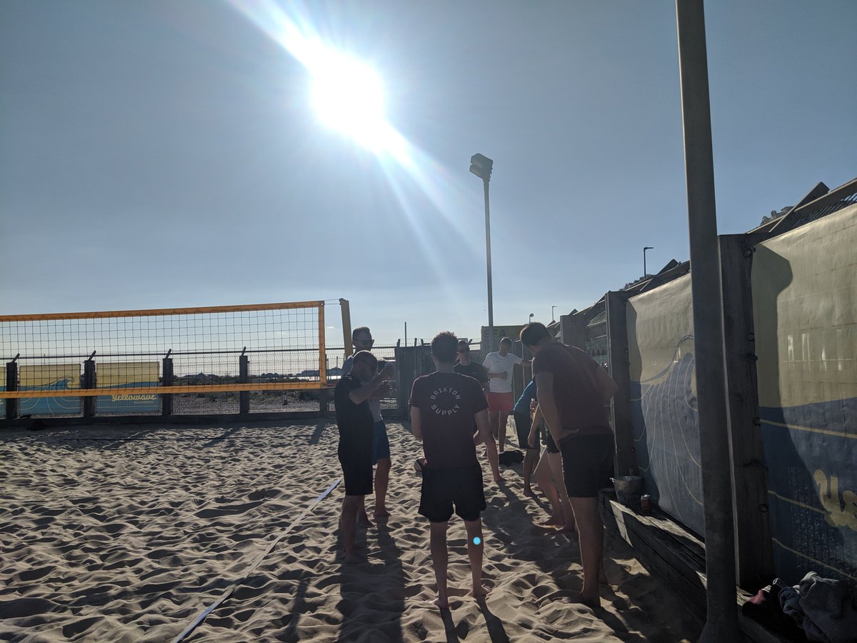 apecreative's tweet photo. We love Brighton. Here's to Wednesday's that feel like Friday's. #playtime #volleyball #officelife #brightonbeach @Pizzafacepizza @bisonbeer https://t.co/Uqx9sxVqis
