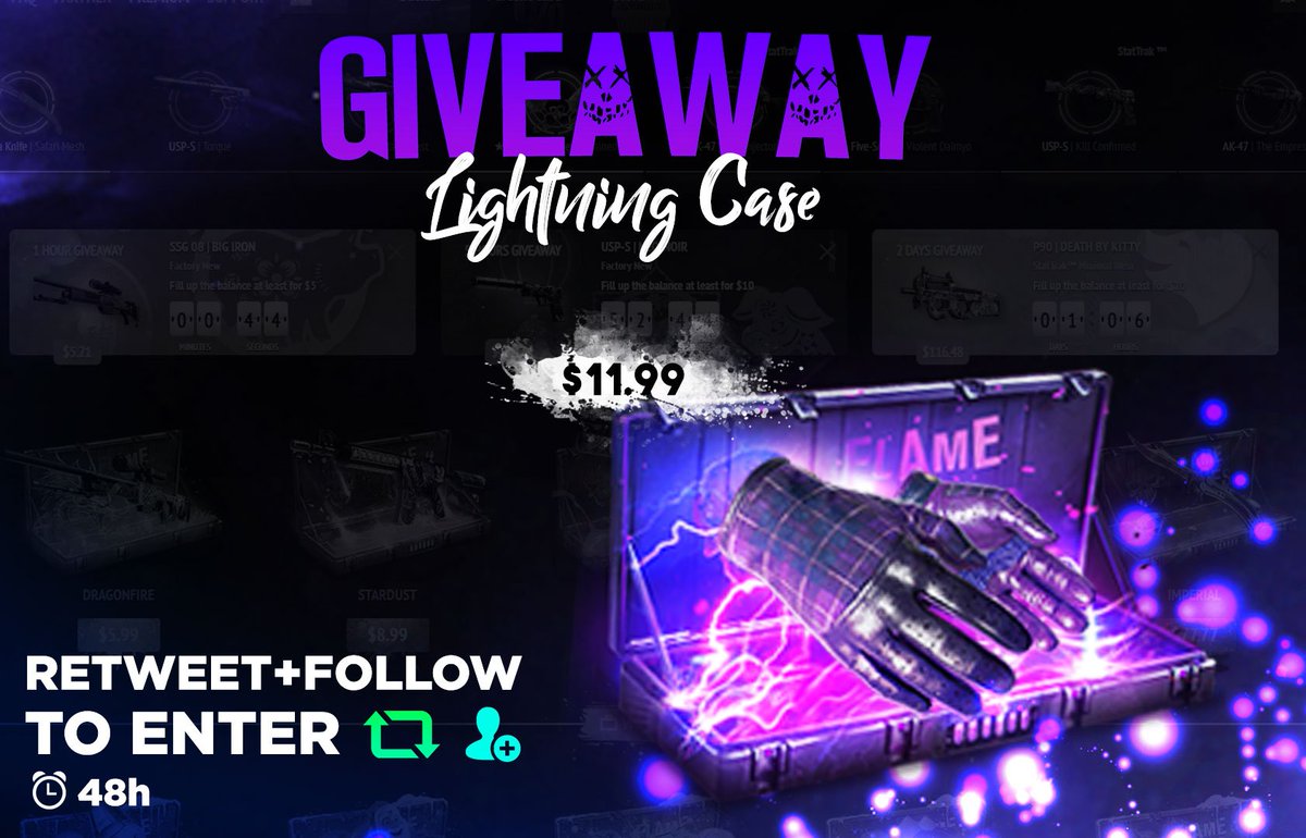 flamecasescom's tweet image. LightningCase #Giveaway 

💥Follow &amp;amp; RT
💥Tag a friend      

⌛ 48 HOURS
#csgogiveaway