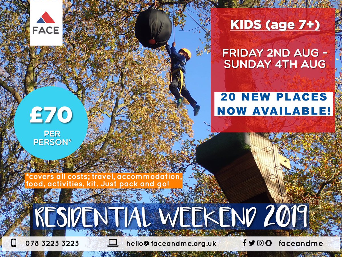faceandme's tweet photo. Having sold out all our #kids residential spots, we have managed to find another 20 places due to popular demand.
BOOK NOW!
#residential #outdoors #lakes #activities #friends #memories #skills #tomorrowtoday #faceandme https://t.co/BpBMKbNo3v