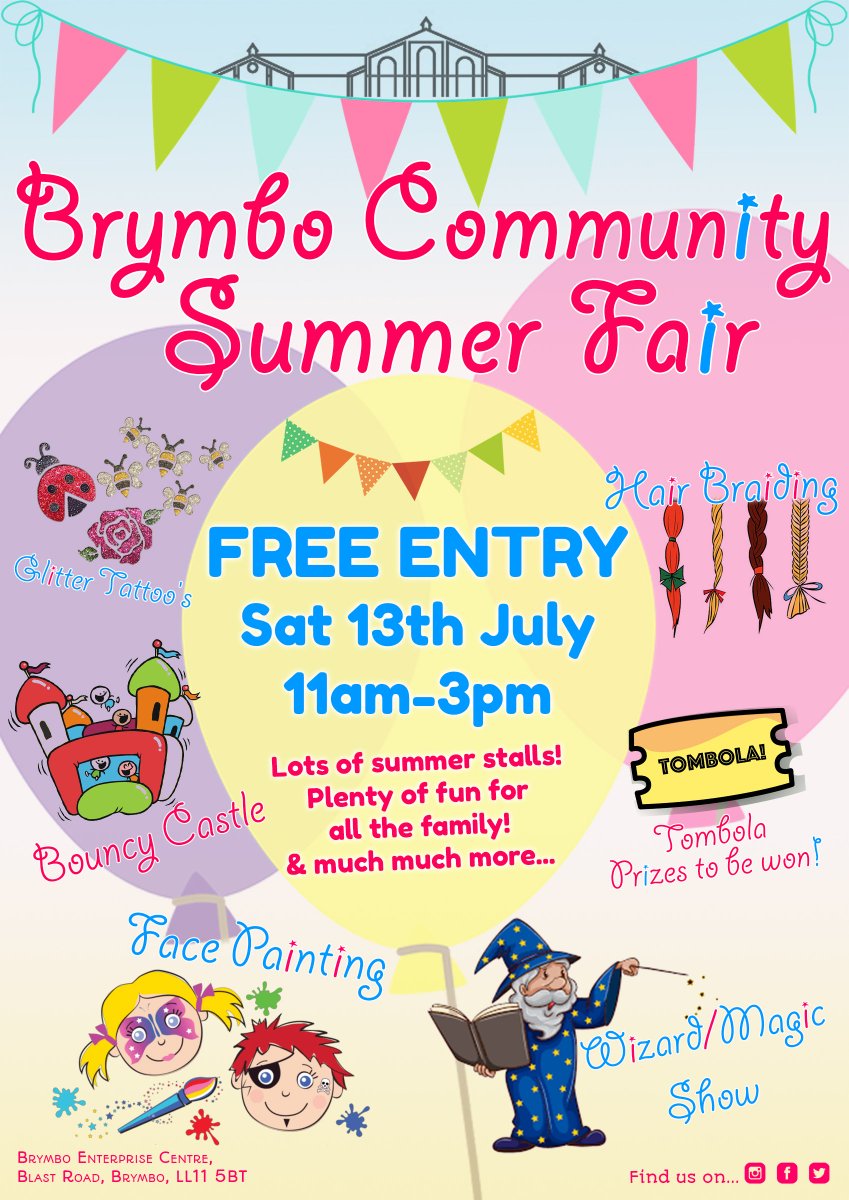 Just over a week until our Annual Community Summer Fair, pop along to show your support for a family fun day <a href="/WrexhamFM/">Wrexham FM</a> <a href="/LeaderLivePromo/">The Leader</a> <a href="/wrexhamcbc/">Wrexham Council</a> <a href="/leaderlive/">LeaderLive</a> <a href="/YsgolTanyfron/">Ysgol Tanyfron</a> <a href="/Tanyfron_Vron/">Tanyfron Community</a> <a href="/WrexhamEvents/">Wrexham Events</a> <a href="/WrexhamWhatsOn/">Wrexham Whats On</a> <a href="/WhatsOn4KidsWAL/">What'sOn4 Kids Wales</a>