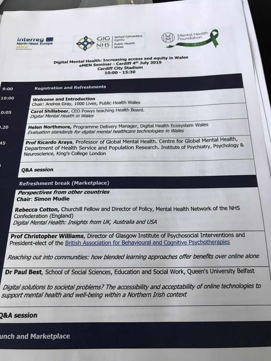 Interesting program #eMENWales today. Looking forward to useful networking